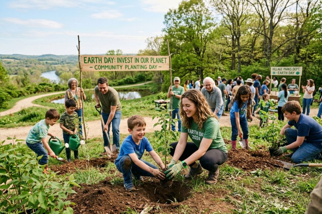 Joukko vapaaehtoisia ennallistavat luontoa